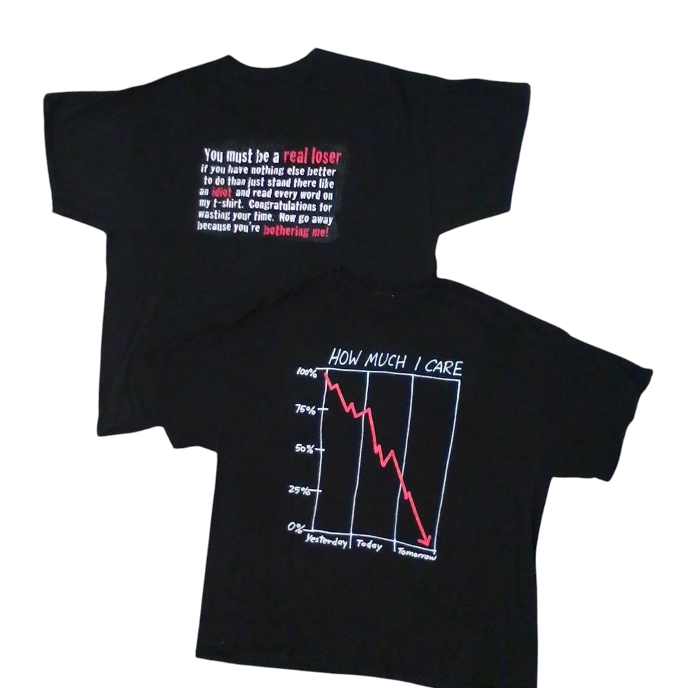Black Humorous Graphic T-Shirt Bundle Size XL
